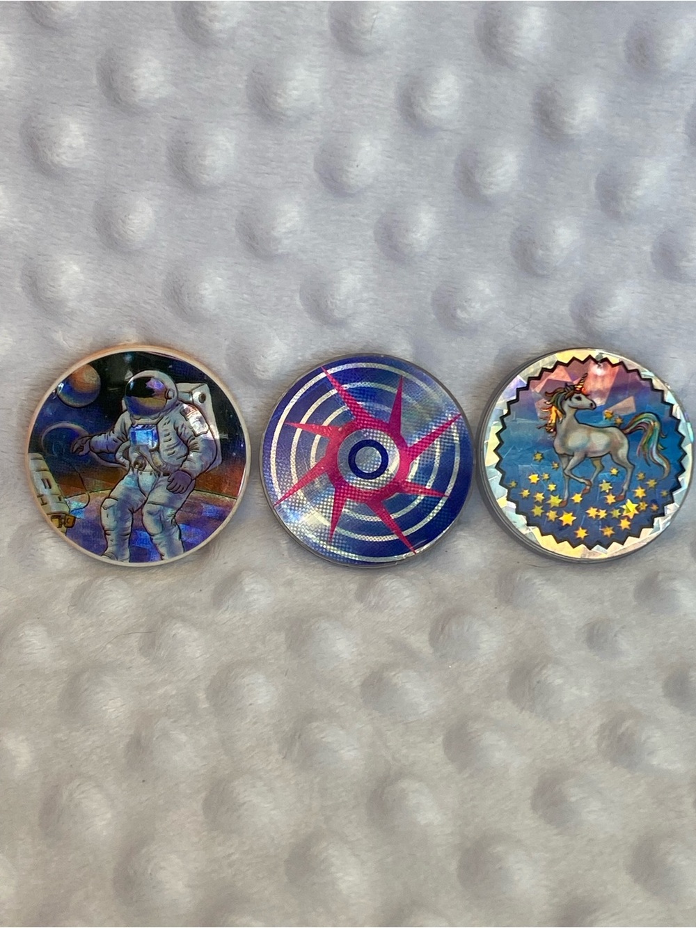 POGs Slammers - Lot of 3 Foil Iridescent Plastic / Acrylic Slammers